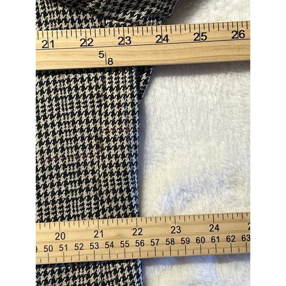 Stafford Mens 46R Black Beige Burgundy Houndstooth Plaid Blazer Sport Jacket - Picture 13 of 16